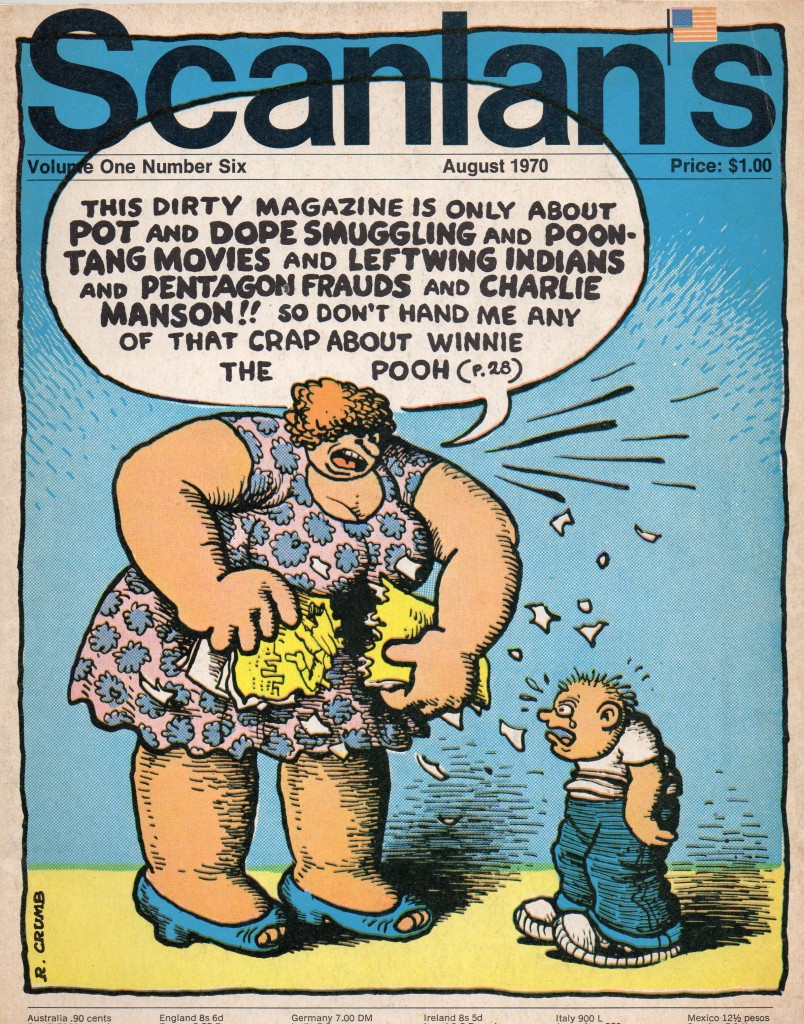 R. Crumb cover; Scanlan’s Monthly 6, August 1970, from my personal collection