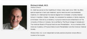 Dr. Richard Allatt, Medical Director HealthSouth Pleasant Gap