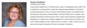 Susan Hartman, CEO HealthSouth, Pleasant Gap